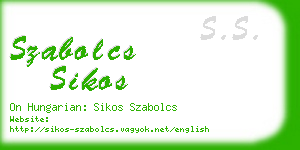 szabolcs sikos business card